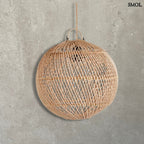 Természetes Rattan Függőlámpaernyő, ⌀30 cm | BUBBLE |SMOL - kő háttérrel