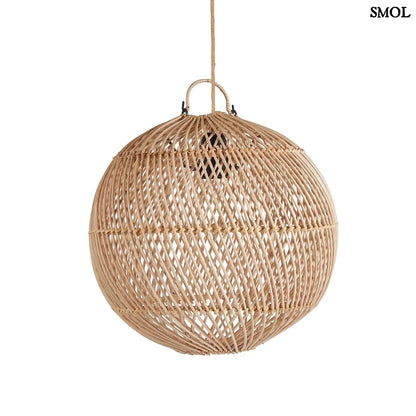 Természetes Rattan Függőlámpaernyő, ⌀30 cm | BUBBLE |SMOL - fehér háttérrel
