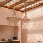 Természetes Rattan Függőlámpaernyő, 40 cm | MYKONOS | SMOL - két méretben, felfüggesztve