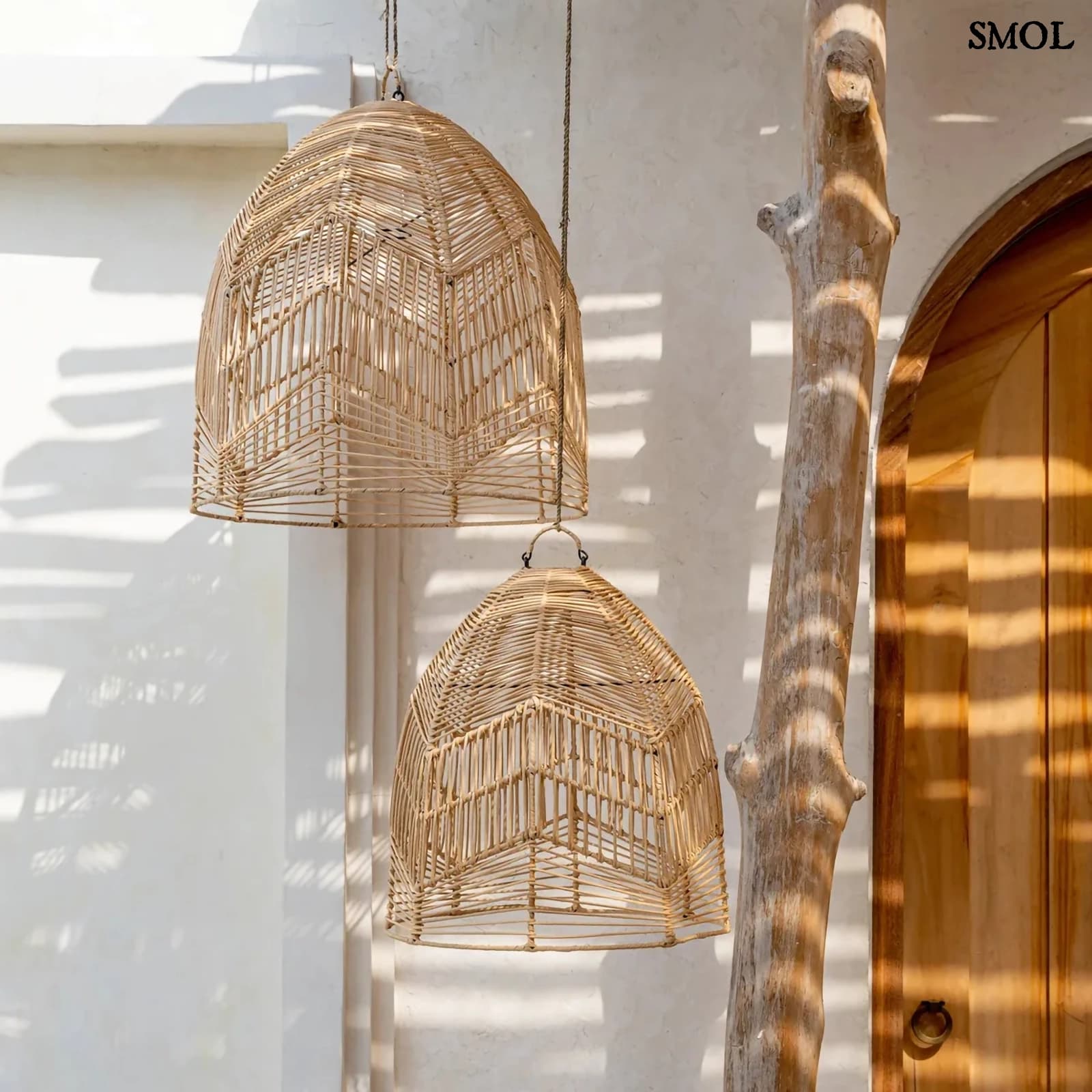 Természetes Rattan Függőlámpaernyő, 42 cm | BALA | SMOL - két méretben