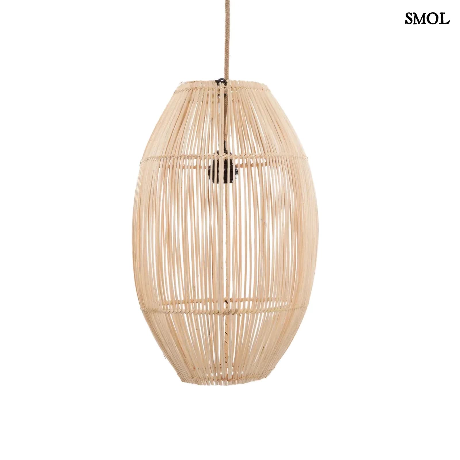 Természetes Rattan Függőlámpaernyő, 48 cm | ZURI | SMOL - fehér háttérrel