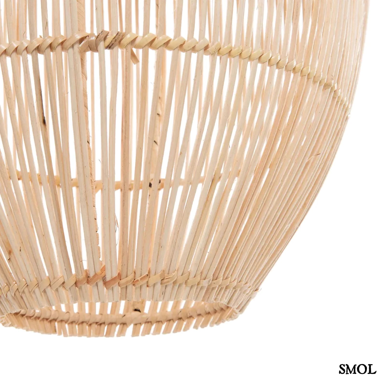 Természetes Rattan Függőlámpaernyő, 48 cm | ZURI | SMOL - oldalról az alsó rész
