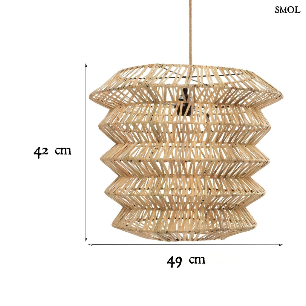 Természetes Rattan Függőlámpaernyő,49 cm | MAD MOISELLE | SMOL - méretekkel