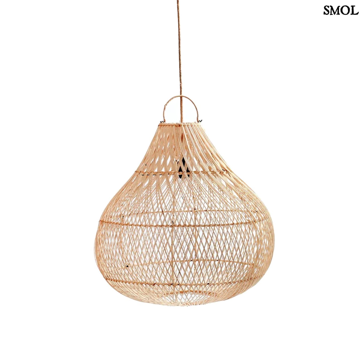 Természetes Rattan Függőlámpaernyő, 50 cm | BOTTLE | SMOL - oldalról