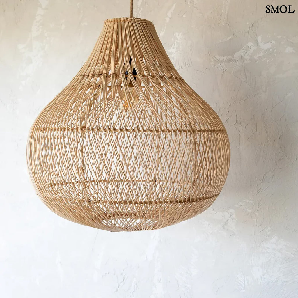 Természetes Rattan Függőlámpaernyő, 50 cm | BOTTLE | SMOL - felfüggesztve