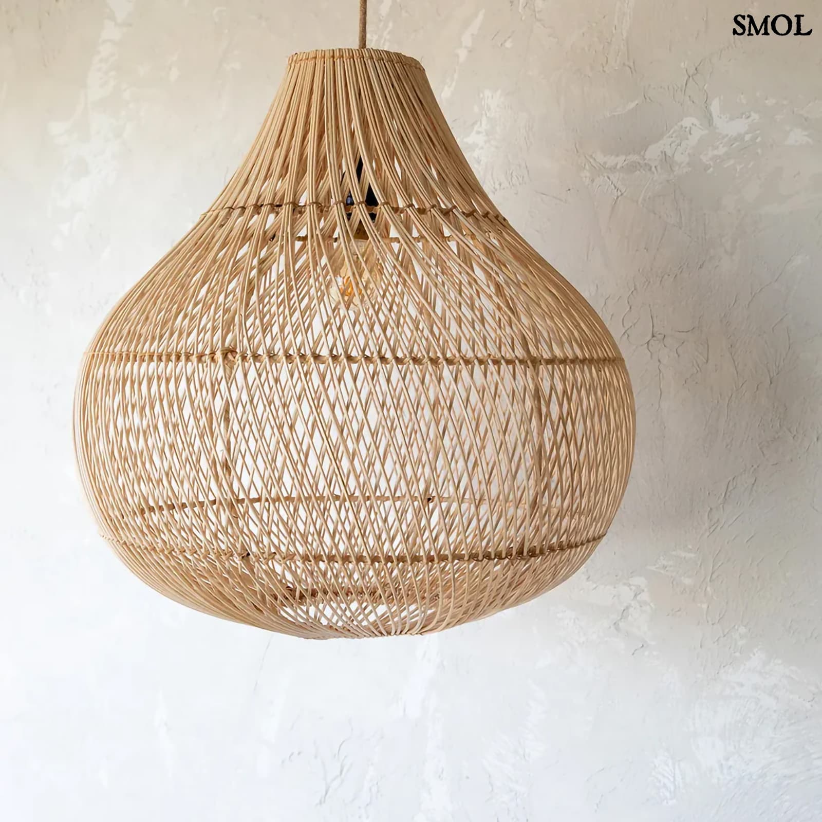 Természetes Rattan Függőlámpaernyő, 50 cm | BOTTLE | SMOL - felfüggesztve