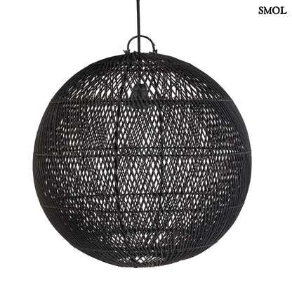 Természetes Rattan Függőlámpaernyő, ⌀50 cm | BUBBLE | SMOL - fehér háttérrel