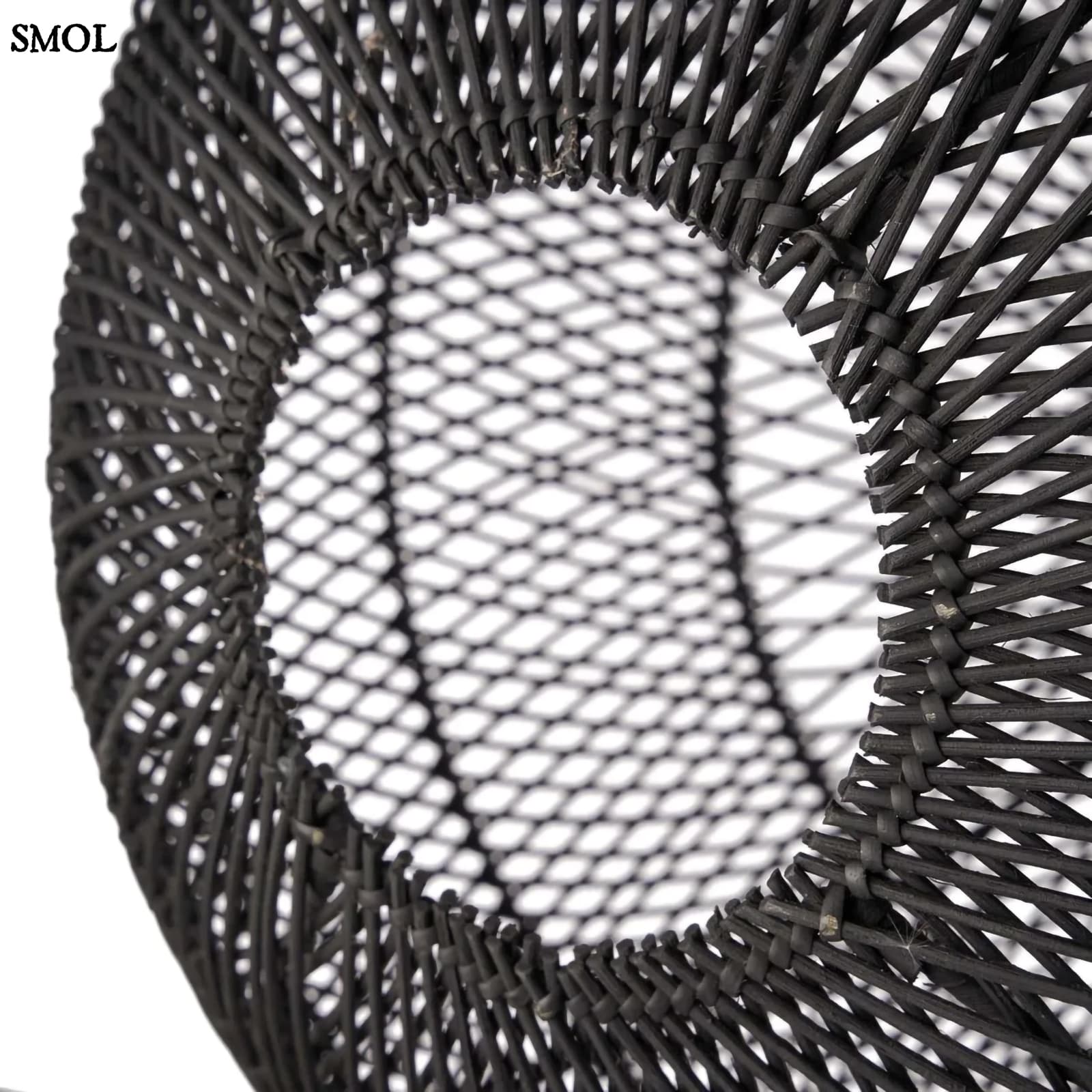 Természetes Rattan Függőlámpaernyő, ⌀50 cm | BUBBLE | SMOL - alulról, ferdén