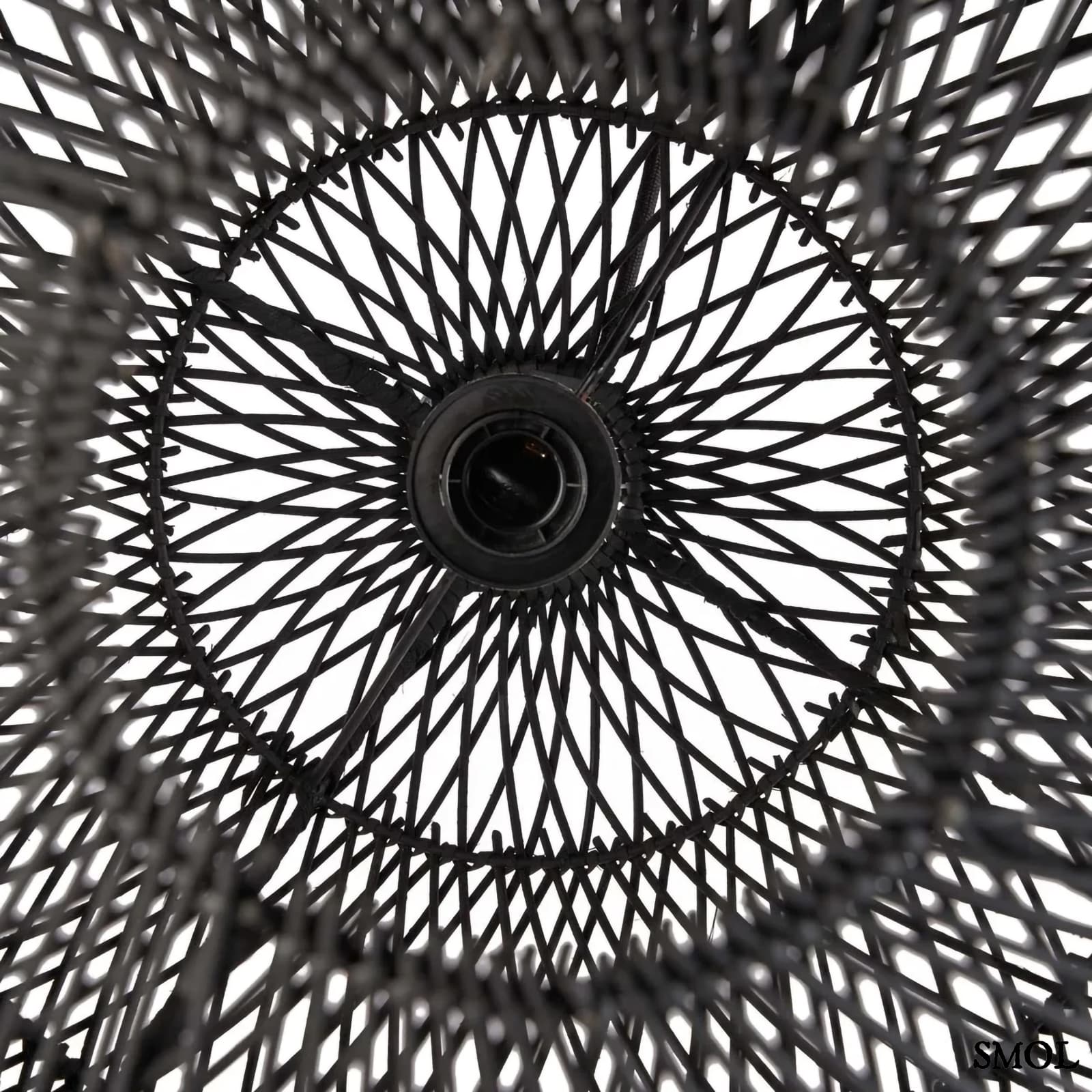 Természetes Rattan Függőlámpaernyő, ⌀50 cm | BUBBLE | SMOL - alulról nagyítva