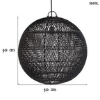 Természetes Rattan Függőlámpaernyő, ⌀50 cm | BUBBLE | SMOL - méretekkel