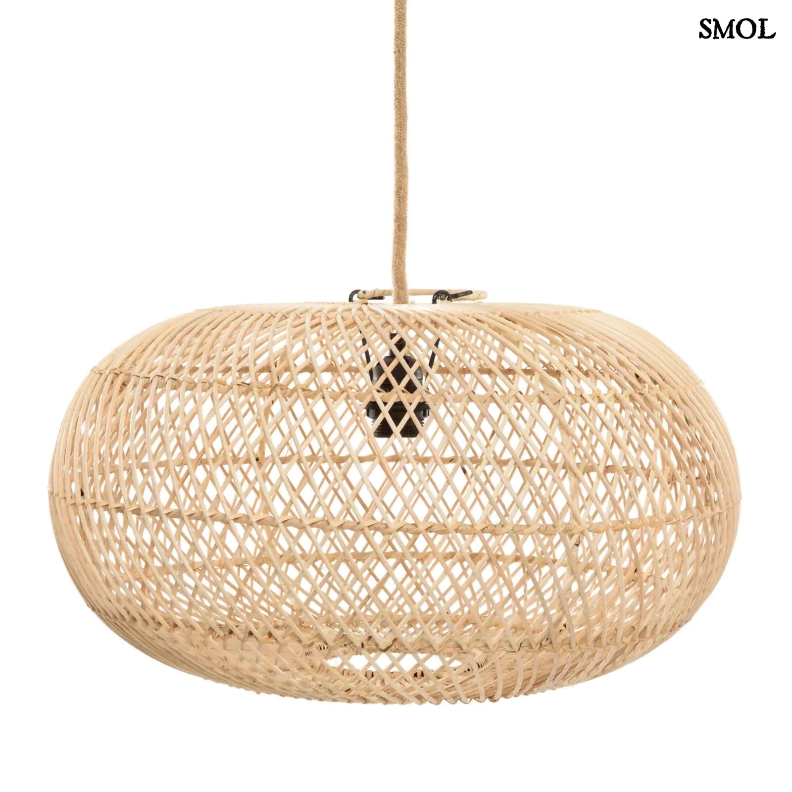 Természetes Rattan Függőlámpaernyő, 50 cm | WHOLLY | SMOL - fehér háttérrel