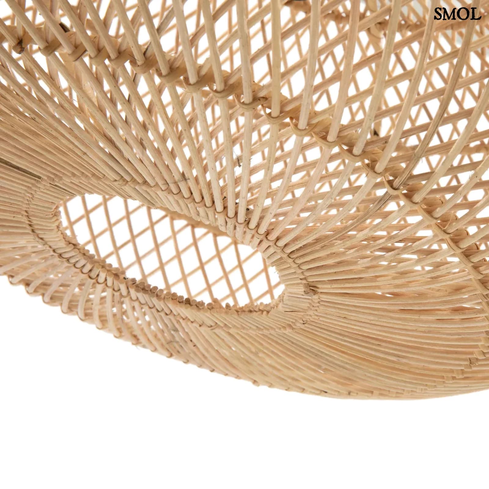 Természetes Rattan Függőlámpaernyő, 50 cm | WHOLLY | SMOL - alulról, ferdén