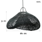 Természetes Rattan Függőlámpaernyő, ⌀60 cm | CLOUD | SMOL - méretekkel