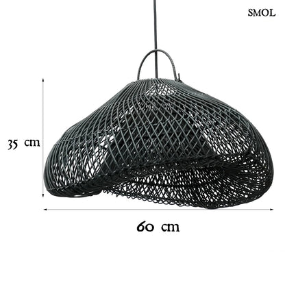 Természetes Rattan Függőlámpaernyő, ⌀60 cm | CLOUD | SMOL - méretekkel