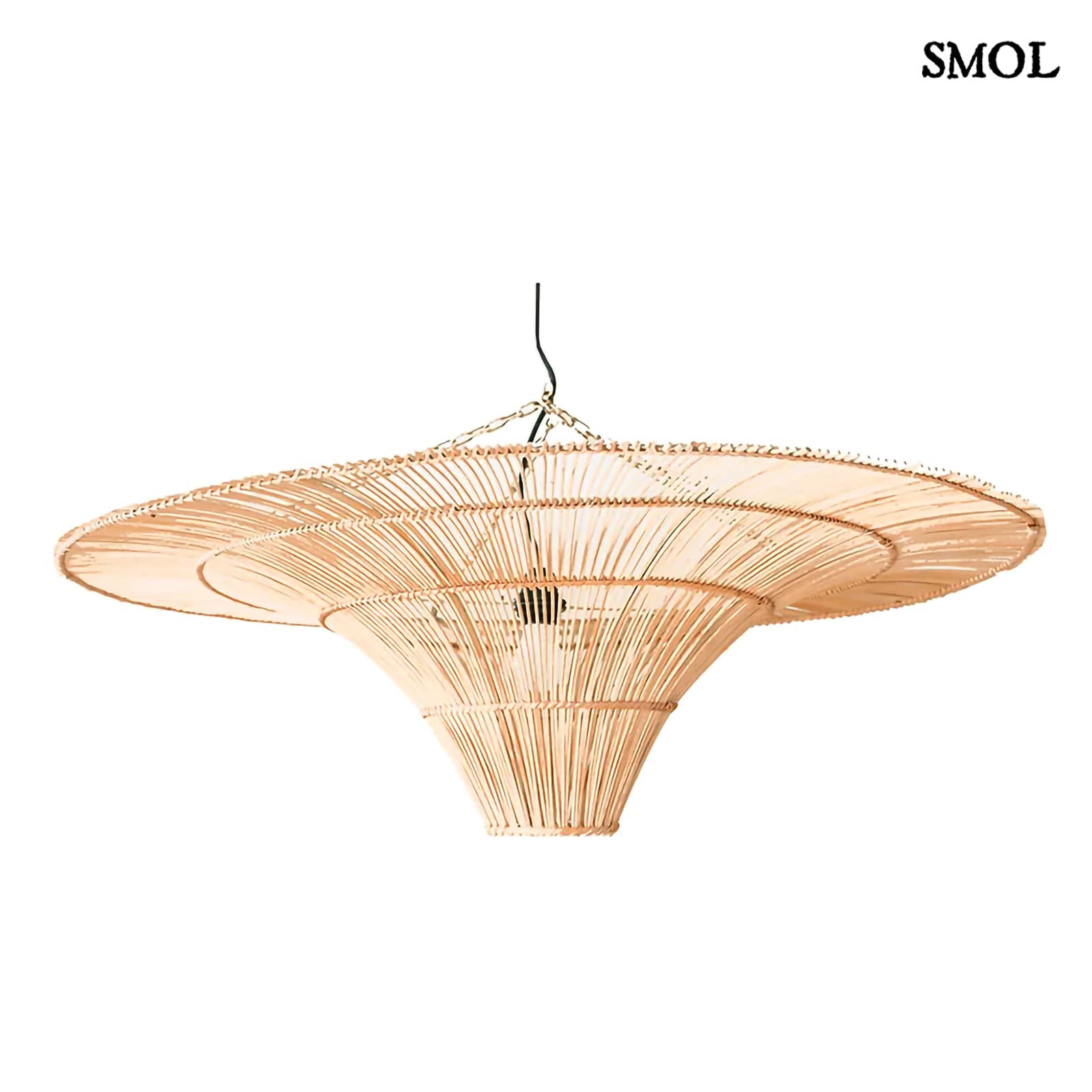 Természetes Rattan Függőlámpaernyő, ⌀60 cm | SKY | SMOL - fehér háttérrel