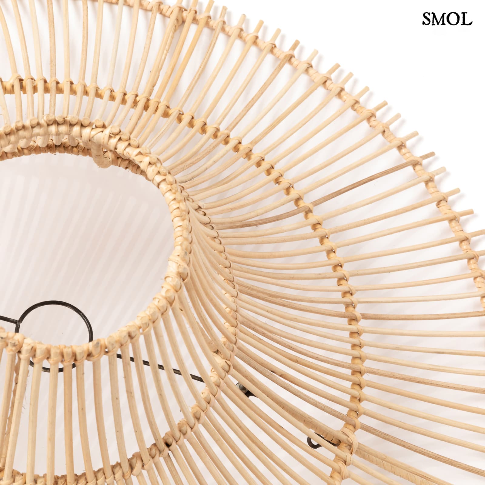 Természetes Rattan Függőlámpaernyő, ⌀60 cm | SKY | SMOL - ív felülről