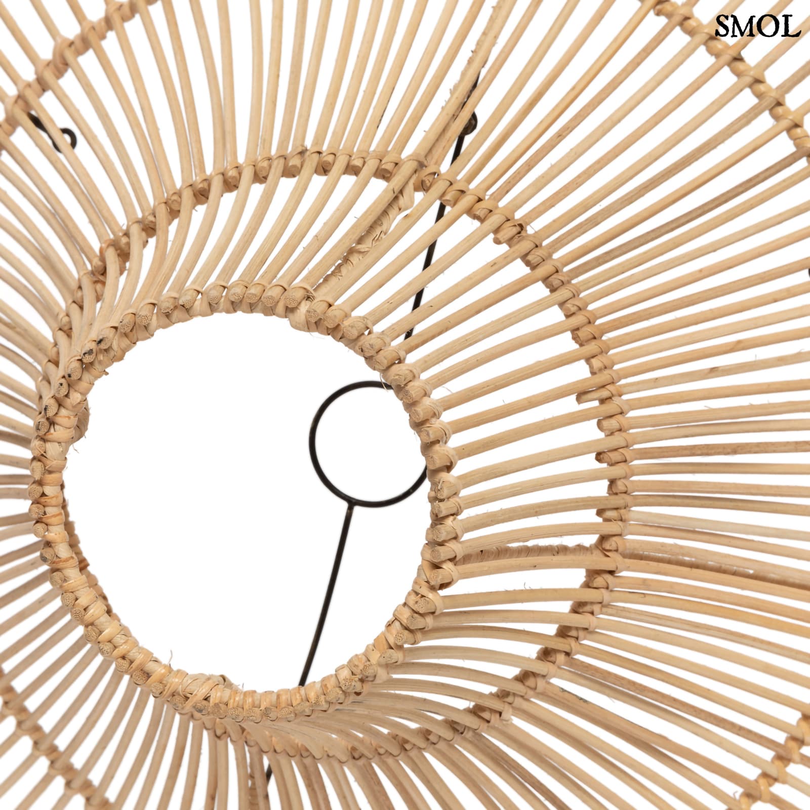 Természetes Rattan Függőlámpaernyő, ⌀60 cm | SKY | SMOL - ferdén, nagyítva