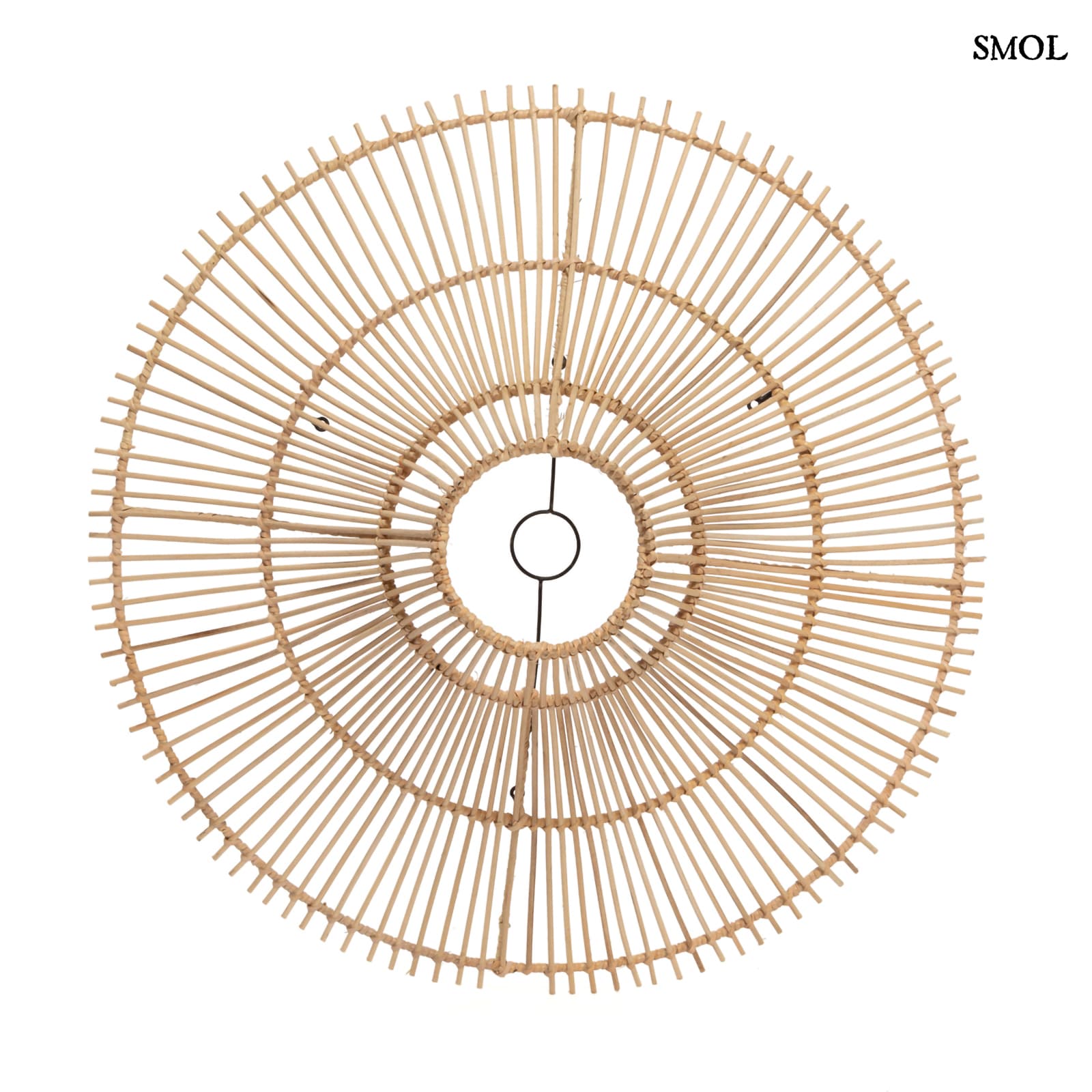 Természetes Rattan Függőlámpaernyő, ⌀60 cm | SKY | SMOL - alulról