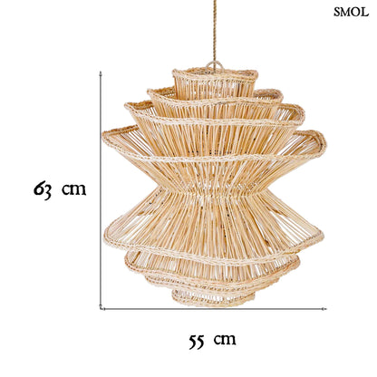 Természetes Rattan Függőlámpaernyő, 63 cm | SHIITAKE | SMOL - méretekkel