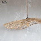 Természetes Rattan Függőlámpaernyő, 75 cm | CHAPEAU | SMOL - szürke háttérrel, nagyítva