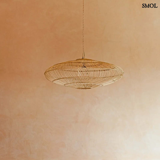 Függőlámpaernyő - natúr, rattan, ⌀75 cm | MACARON | SMOL - felfüggesztve