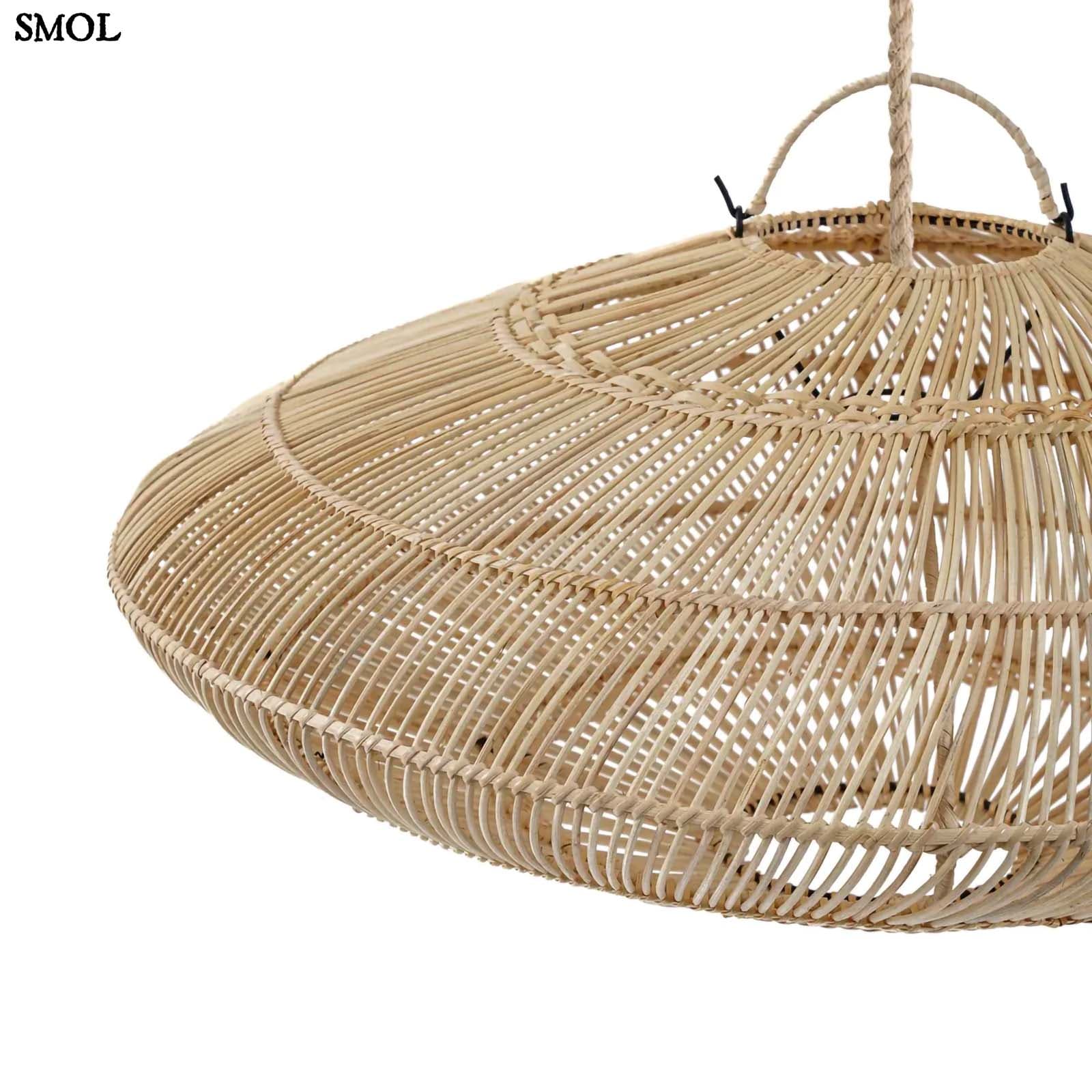 Függőlámpaernyő - natúr, rattan, ⌀75 cm | MACARON | SMOL -  oldalról nagyítva