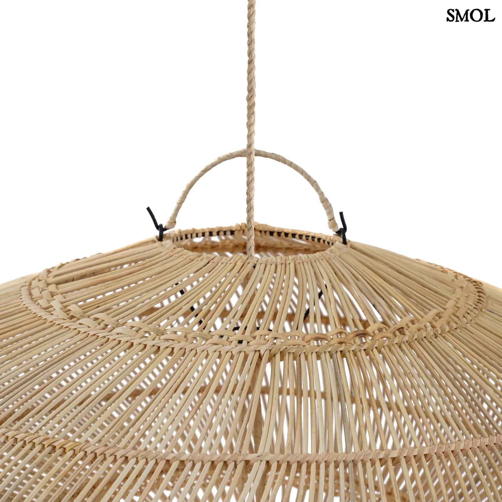 Függőlámpaernyő - natúr, rattan, ⌀75 cm | MACARON | SMOL - felső rész nagyítva