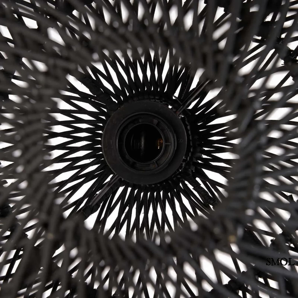 Természetes Rattan Függőlámpaernyő, ⌀30 cm | BUBBLE | SMOL -  alulról