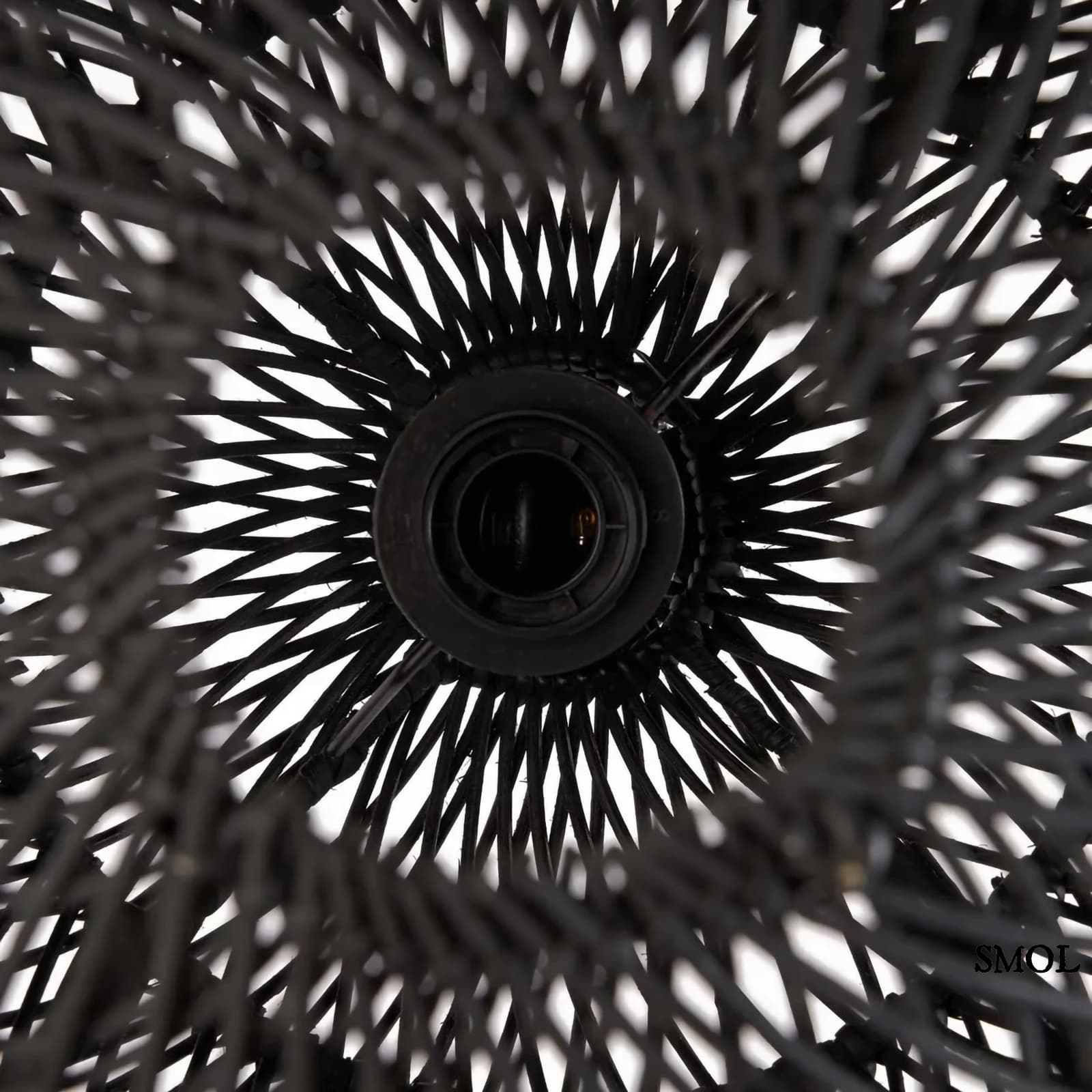 Természetes Rattan Függőlámpaernyő, ⌀30 cm | BUBBLE | SMOL -  alulról
