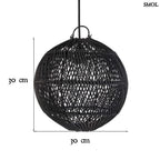 Természetes Rattan Függőlámpaernyő, ⌀30 cm | BUBBLE | SMOL - méretekkel
