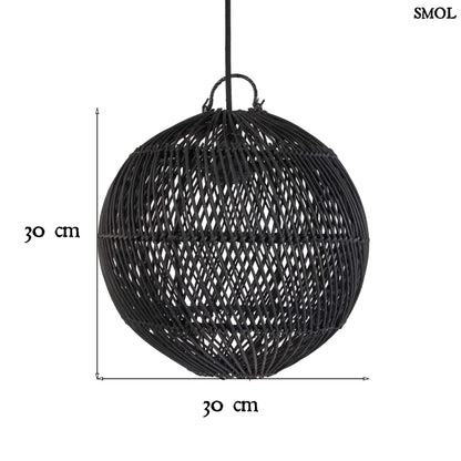 Természetes Rattan Függőlámpaernyő, ⌀30 cm | BUBBLE | SMOL - méretekkel