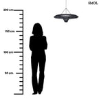 Természetes Rattan Függőlámpaernyő, ⌀60, fekete | SKY | SMOL - méretarányosan