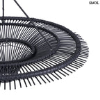 Természetes Rattan Függőlámpaernyő, ⌀60, fekete | SKY | SMOL - oldalról, nagyítva
