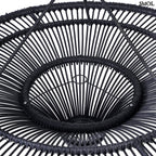 Természetes Rattan Függőlámpaernyő, ⌀60, fekete | SKY | SMOL - felülről, ferdén