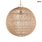Természetes Rattan Függőlámpaernyő, ⌀ 50 cm | BUBBLE | SMOL - fehér háttérrel