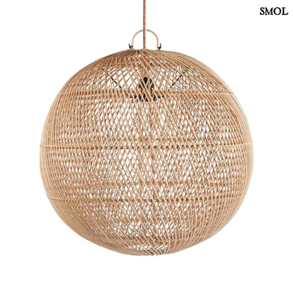 Természetes Rattan Függőlámpaernyő, ⌀ 50 cm | BUBBLE | SMOL - fehér háttérrel
