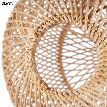 Természetes Rattan Függőlámpaernyő, ⌀ 50 cm | BUBBLE | SMOL - alulról, ferdén nagyítva