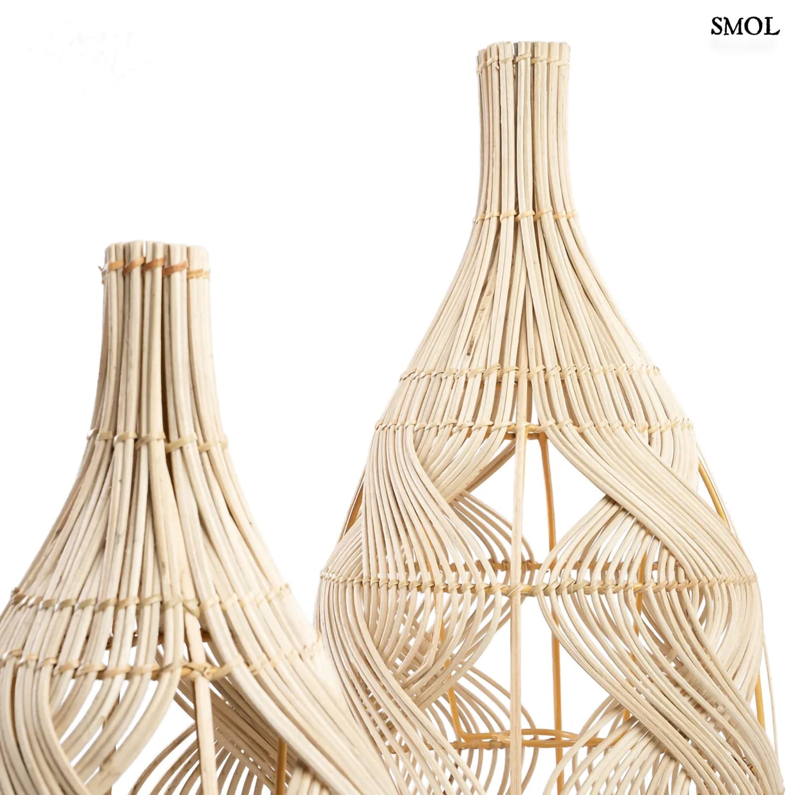 Természetes Rattan Lámpaernyő, 55 cm | GARAFFA | SMOL - felső rész nagyítva