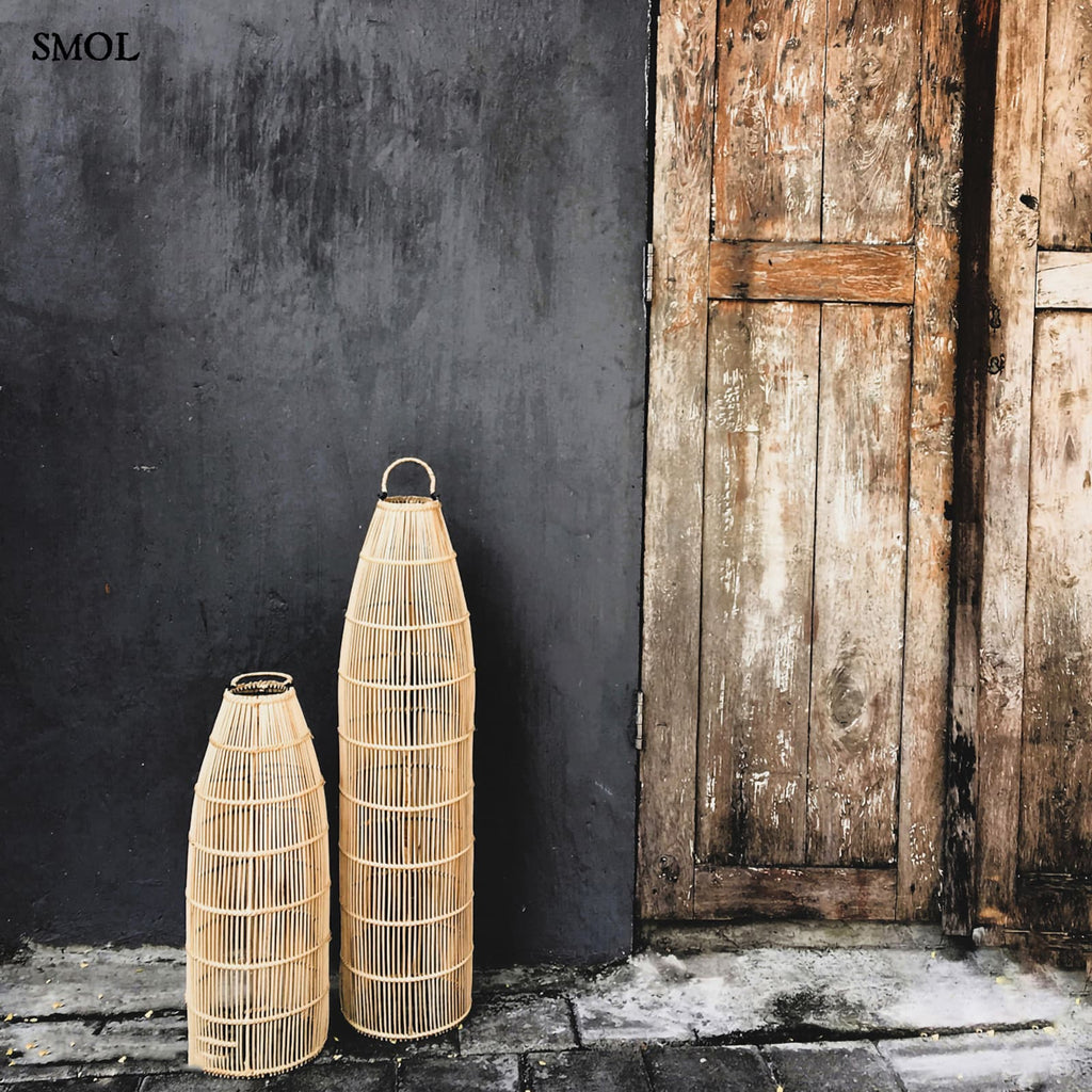 Természetes Rattan Lámpaernyő, 90 cm | TRAP | SMOL - két méretben, állólámpaként