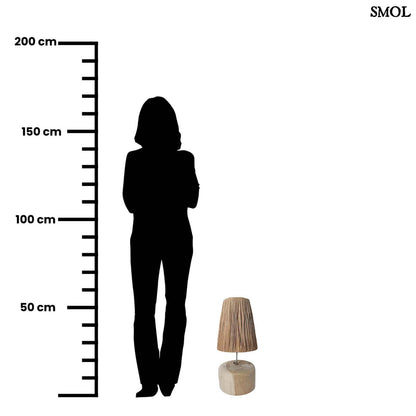 Természetes Teakfa Asztali lámpa, 55 cm | RAFFIA TEAK | SMOL -  méretarányosan