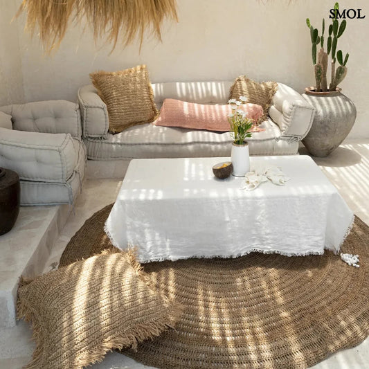 Természetes Tengerifű Szőnyeg, kerek | SEAGRASS CARPET | SMOL - nappaliban, dohányzóasztal alatt