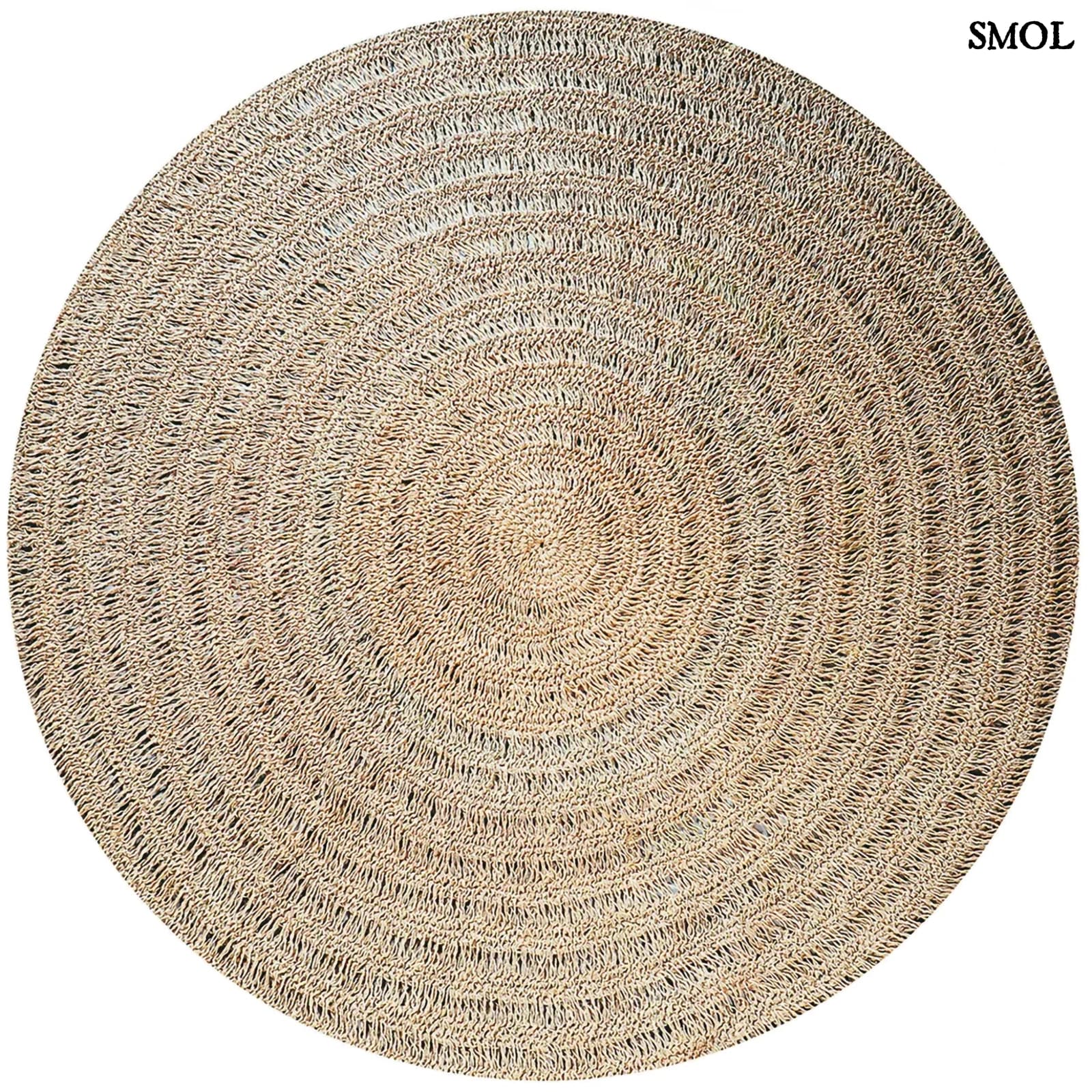 Természetes Tengerifű Szőnyeg, kerek | SEAGRASS CARPET | SMOL - fehér háttérrel