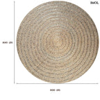 Természetes Tengerifű Szőnyeg, kerek | SEAGRASS CARPET | SMOL - méretekkel