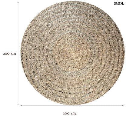 Természetes Tengerifű Szőnyeg, kerek | SEAGRASS CARPET | SMOL - méretekkel
