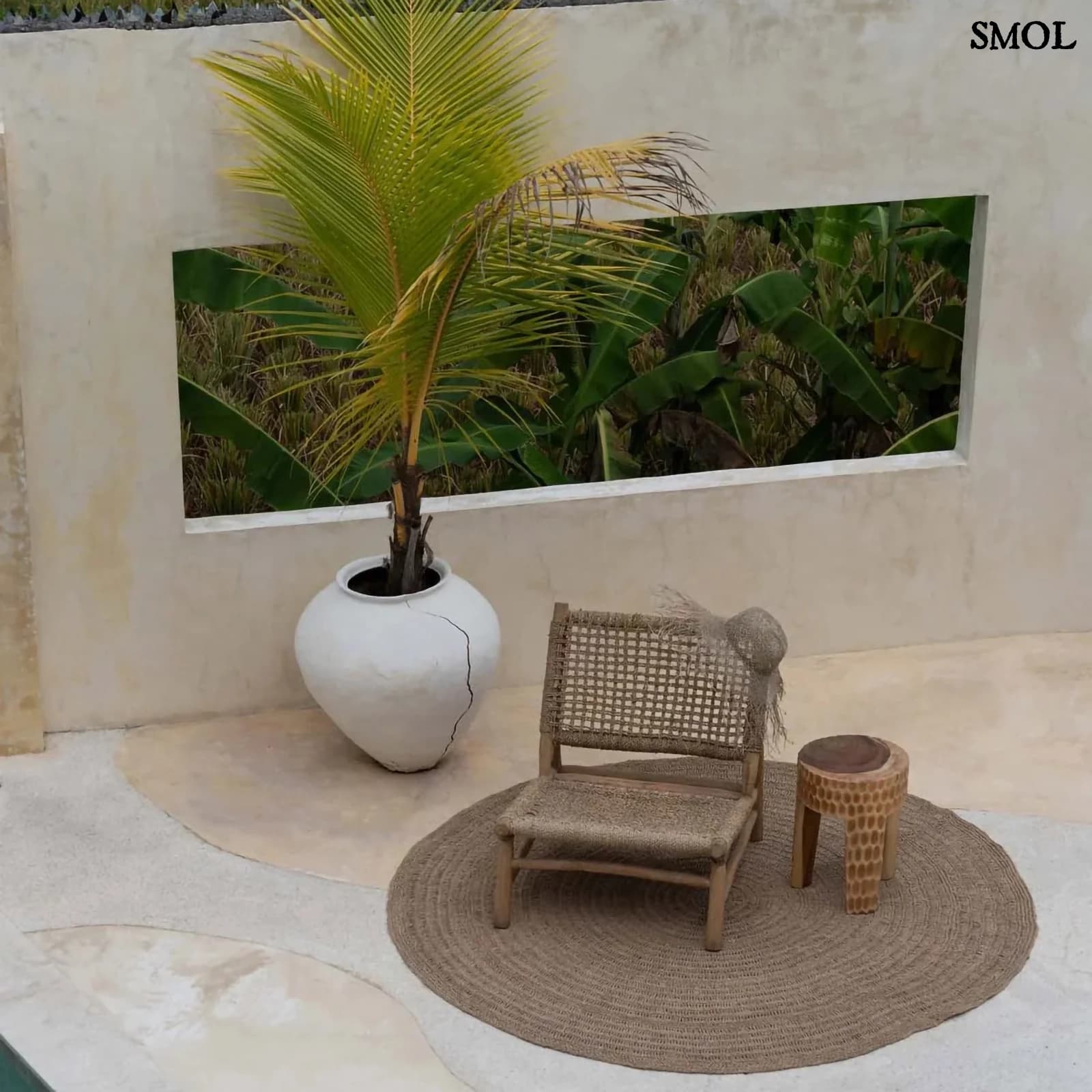 Természetes Tengerifű Szőnyeg, kerek | SEAGRASS CARPET | SMOL - teraszon