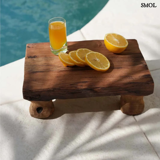 Természetes fa tálaló tál | DELISH- SMOL - citromszeletekkel