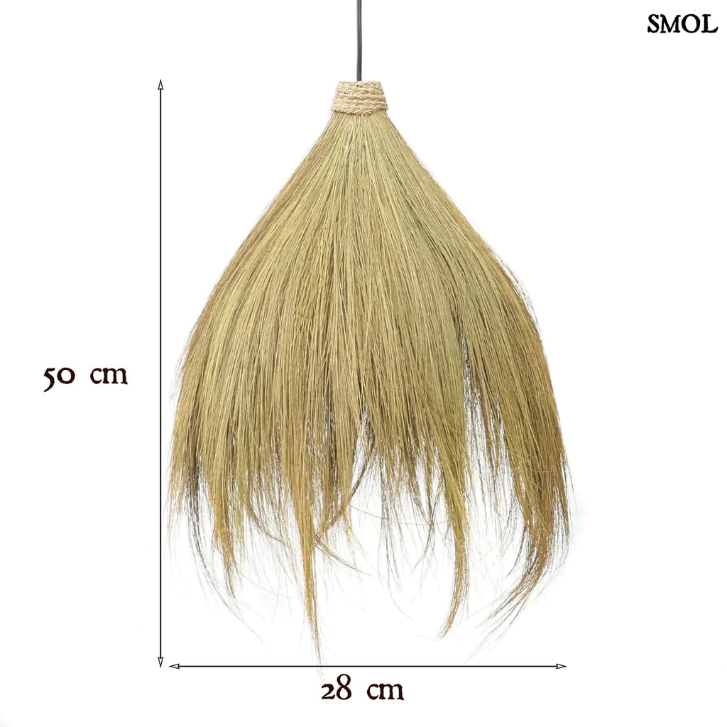 Természetes fű függőlámpaernyő, 50 cm | RAYUNG HUT | SMOL - méretekkel