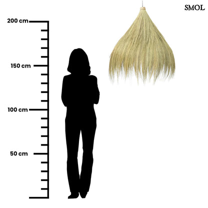 Természetes fű függőlámpaernyő, nagyméretű | RAYUNG HUT | SMOL - méretarányosan