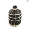 Terracotta váza - fekete, fonott dekor váza, M | WHOOPY