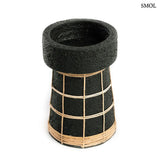 Terrakotta gyertyatartó – rattan ráccsal, fekete, L | SERENE